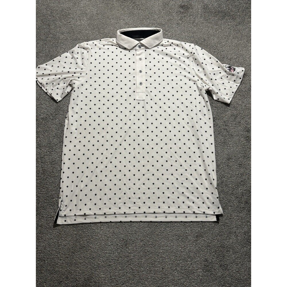 Greyson Polo Shirt Mens Large White Skull AOP Print Golf